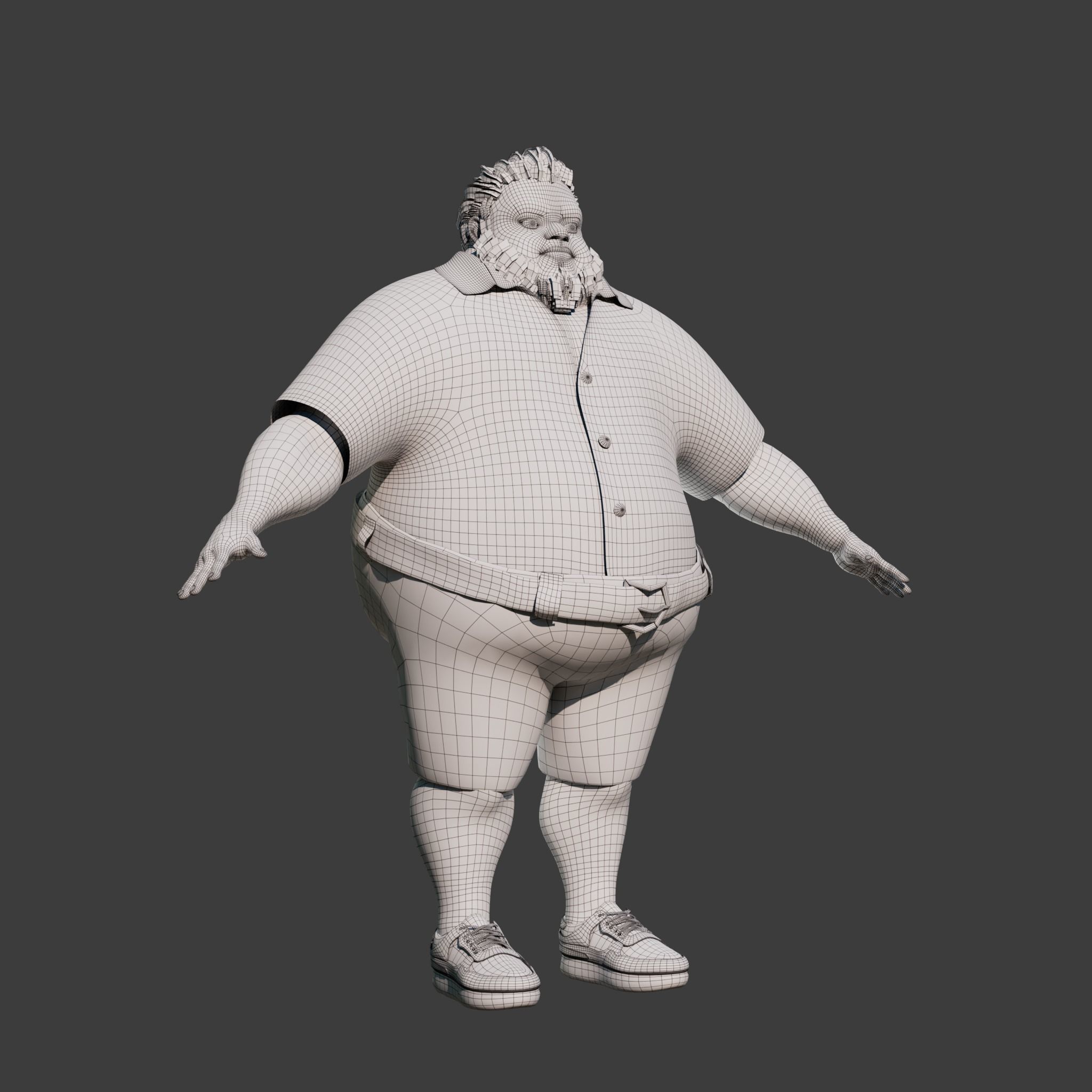 Cartoon Man NoRig Low-poly 3D model_8