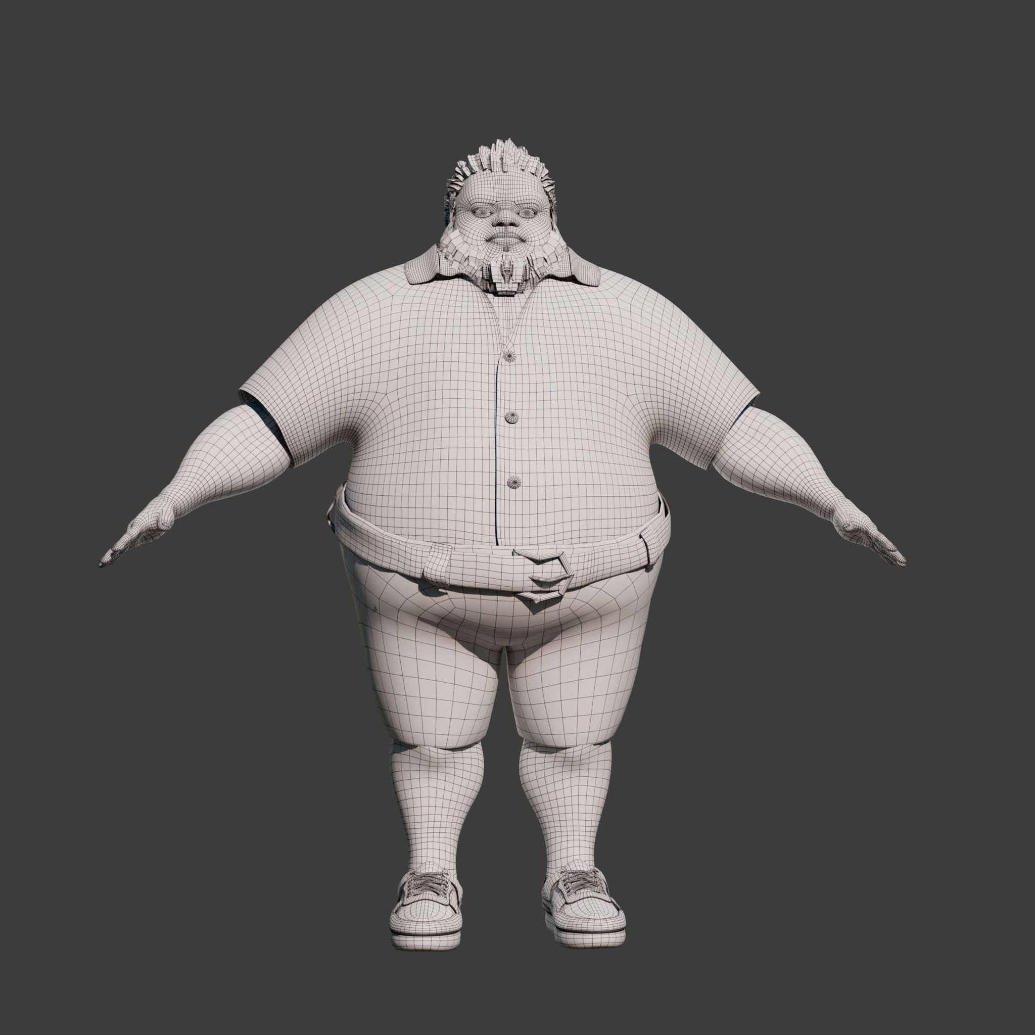 Cartoon Man NoRig Low-poly 3D model_7