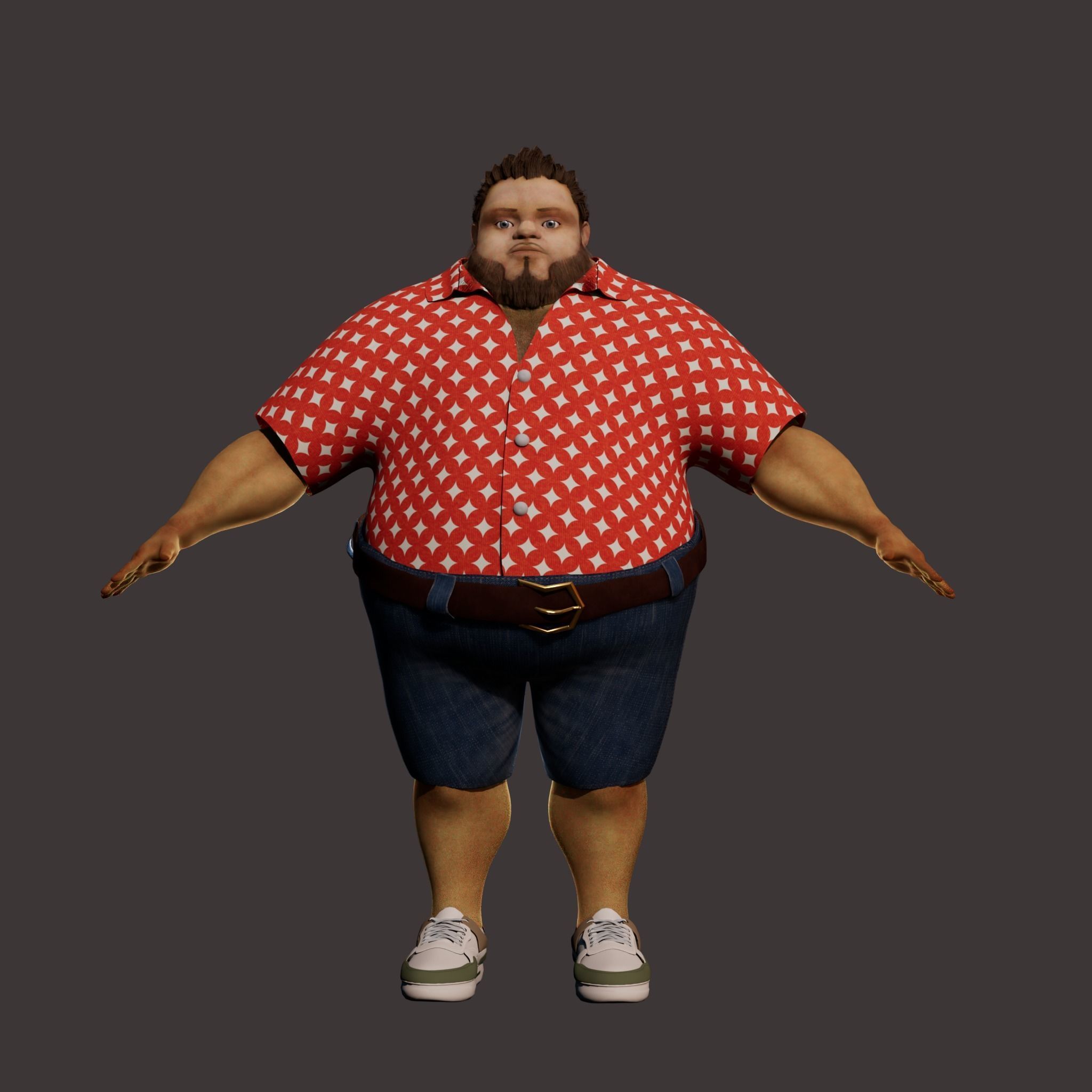 Cartoon Man NoRig Low-poly 3D model_6