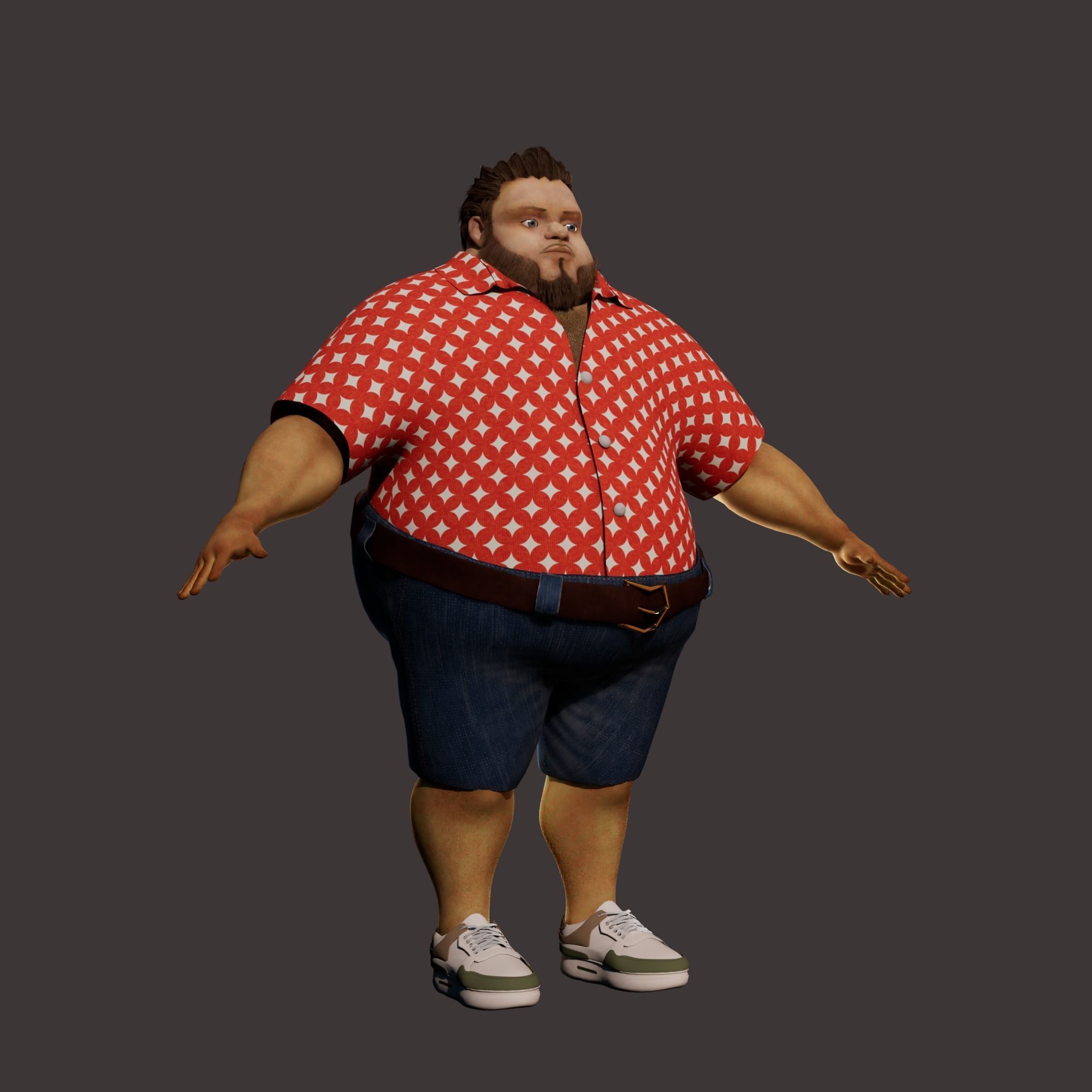 Cartoon Man NoRig Low-poly 3D model_1