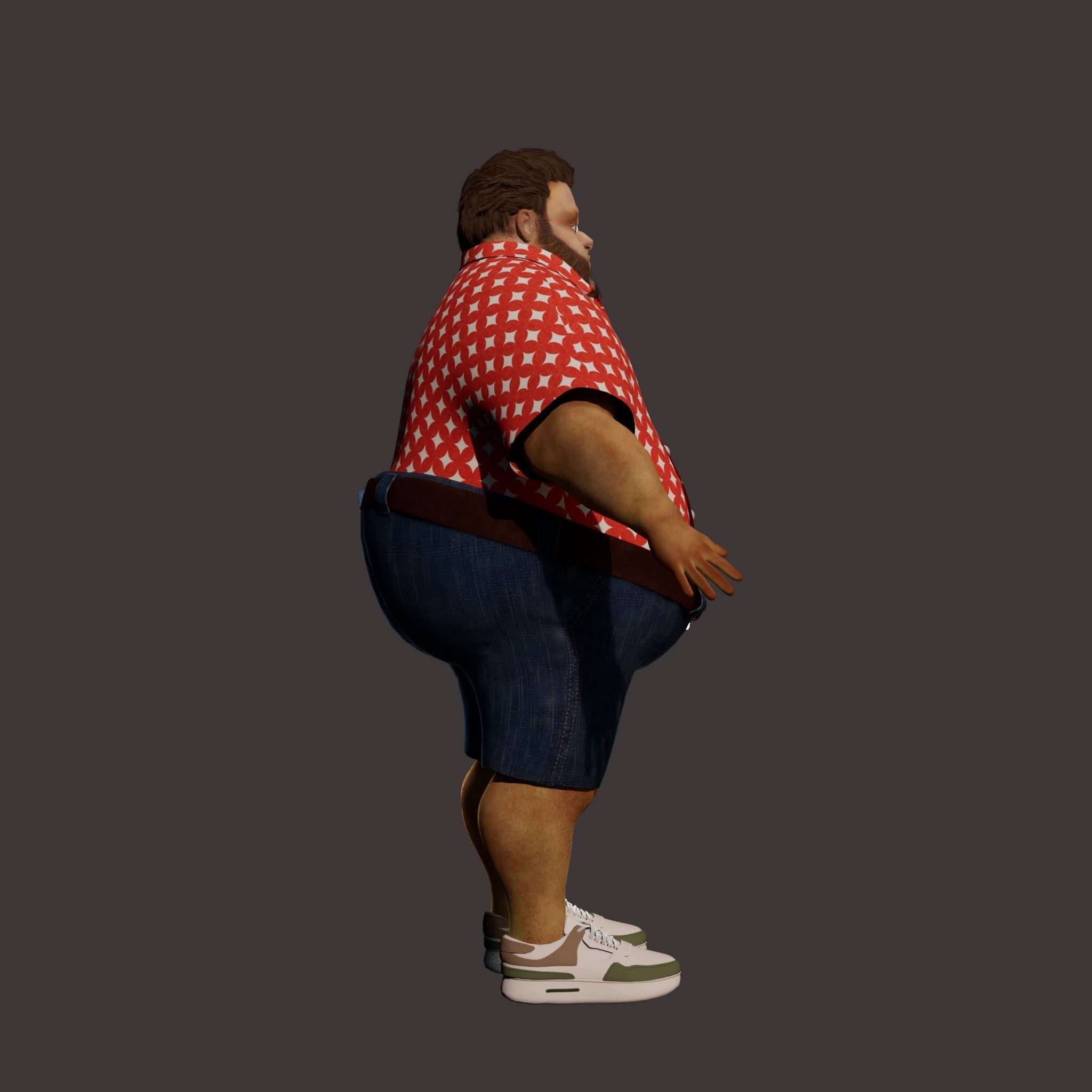 Cartoon Man NoRig Low-poly 3D model_2