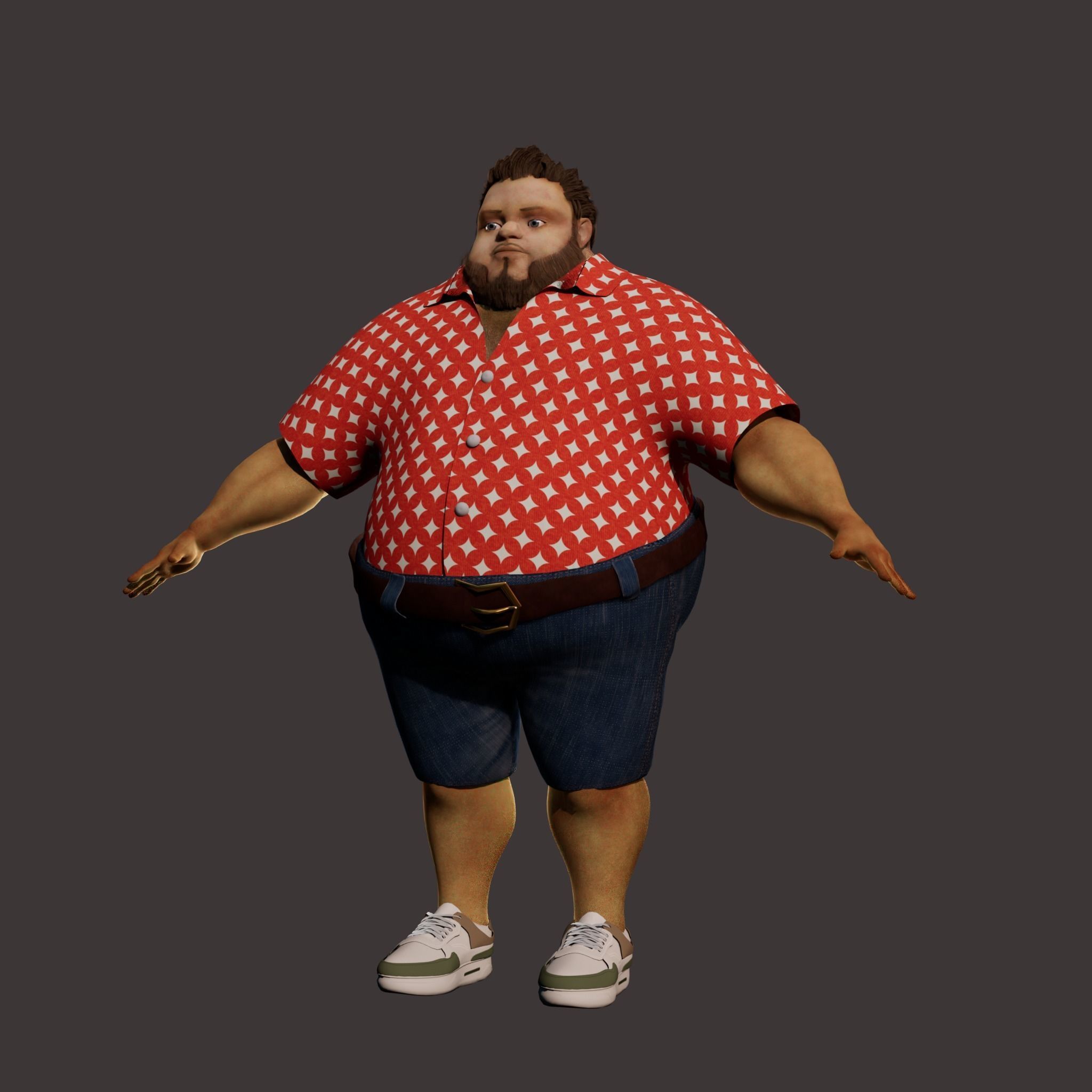 Cartoon Man NoRig Low-poly 3D model_5