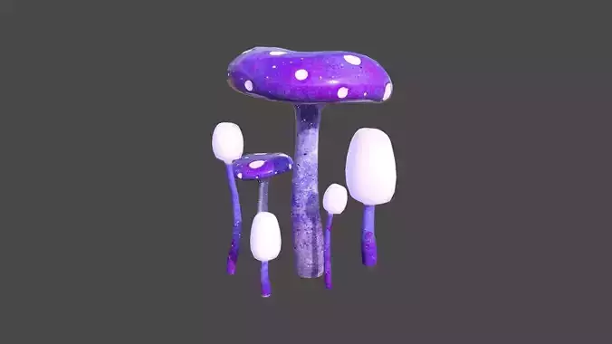 Fantasy Mushroom H06 Purple - Scene Backdrop Design Low-poly 3D model