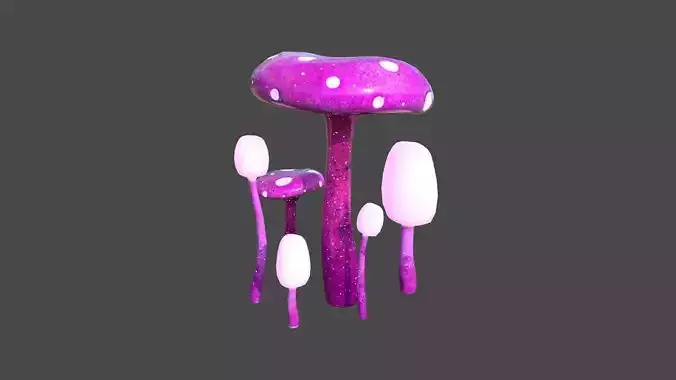 Fantasy Mushroom H07 Pink - Scene Backdrop Design Low-poly 3D model