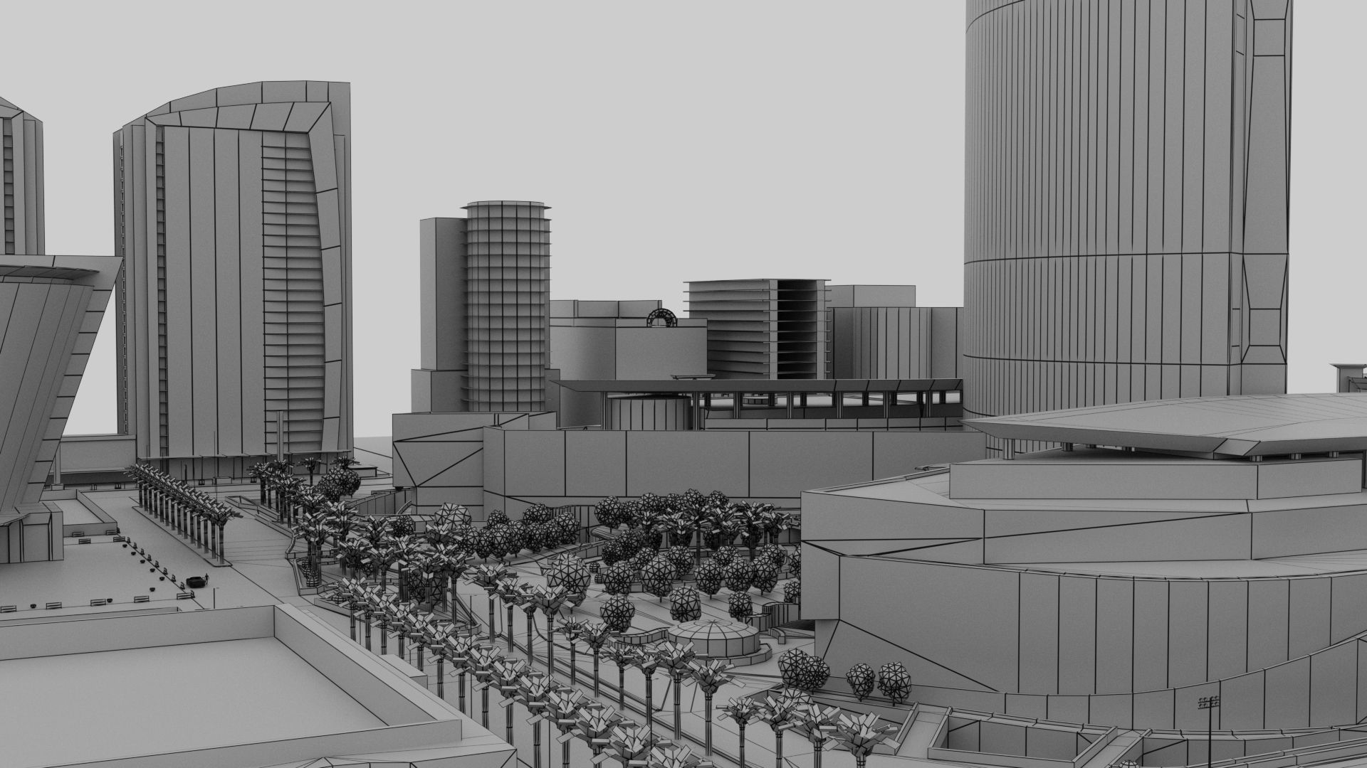 Kingdom Tower Riyadh Low-poly 3D model_17