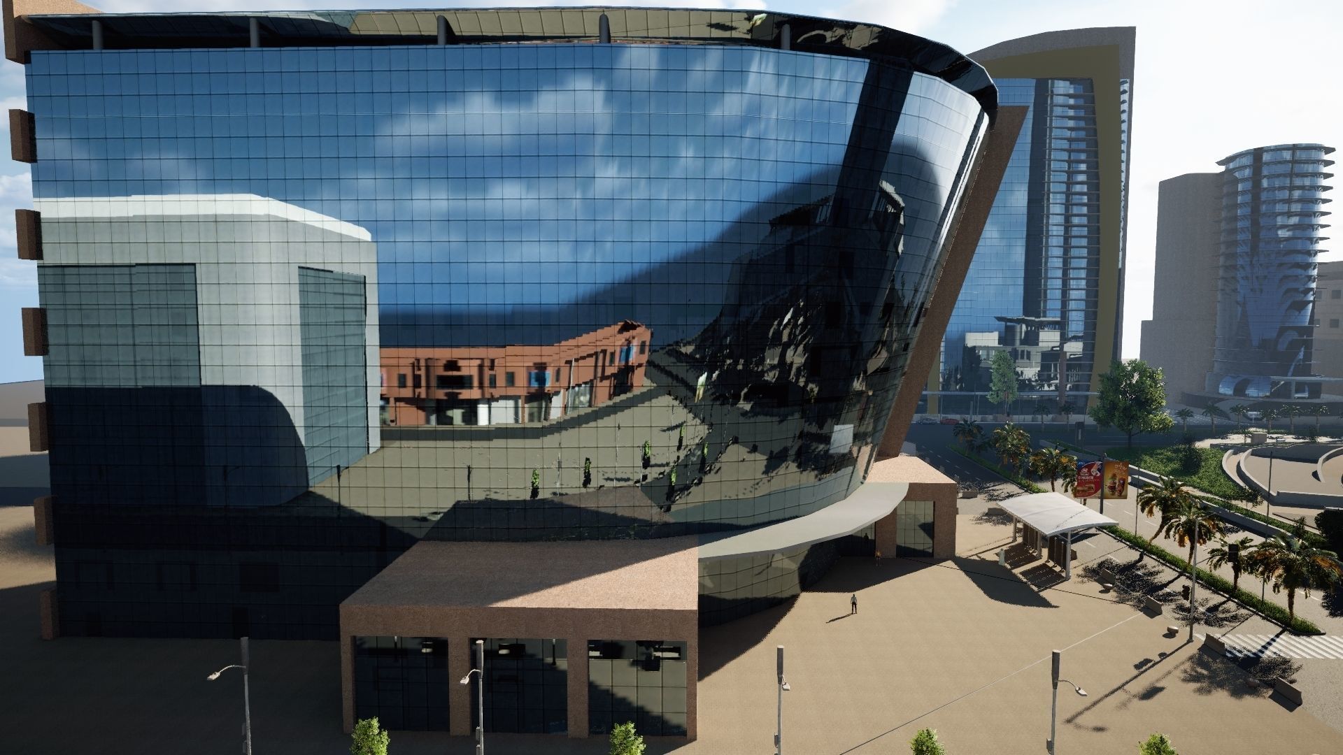 Kingdom Tower Riyadh Low-poly 3D model_12