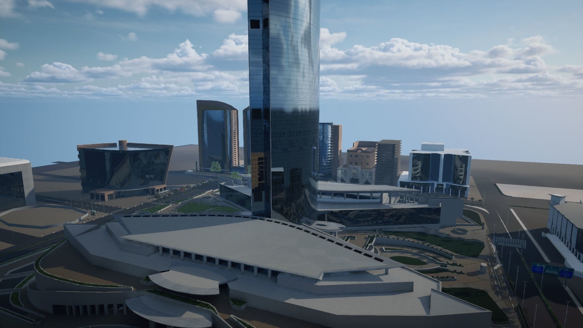 Kingdom Tower Riyadh Low-poly 3D model_8