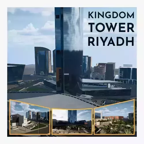 Kingdom Tower Riyadh Low-poly 3D model