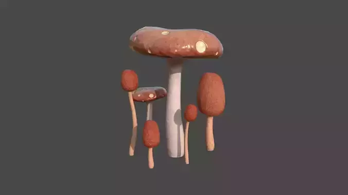Fantasy Mushroom H11 Realistic - Scene Backdrop Design Low-poly 3D model
