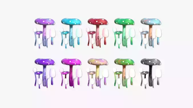 10 Fantasy Mushroom H Collection - Scene Backdrop Design 