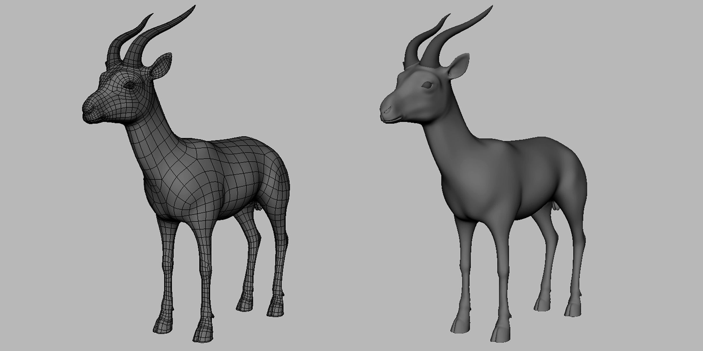 Gazelle Model  Low-poly 3D model_3
