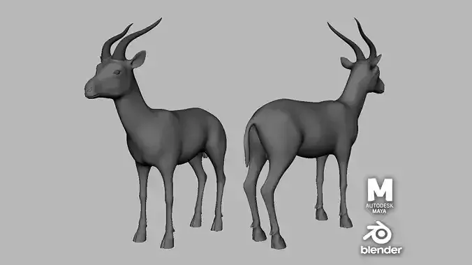 Gazelle Model  Low-poly 3D model