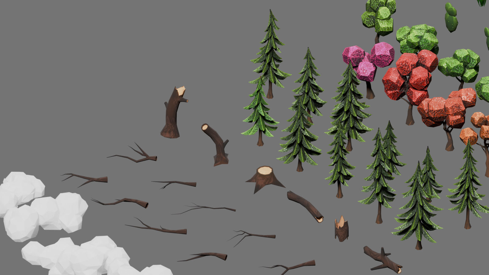 LowPoly Stylized Environment Kit Low-poly 3D model_6