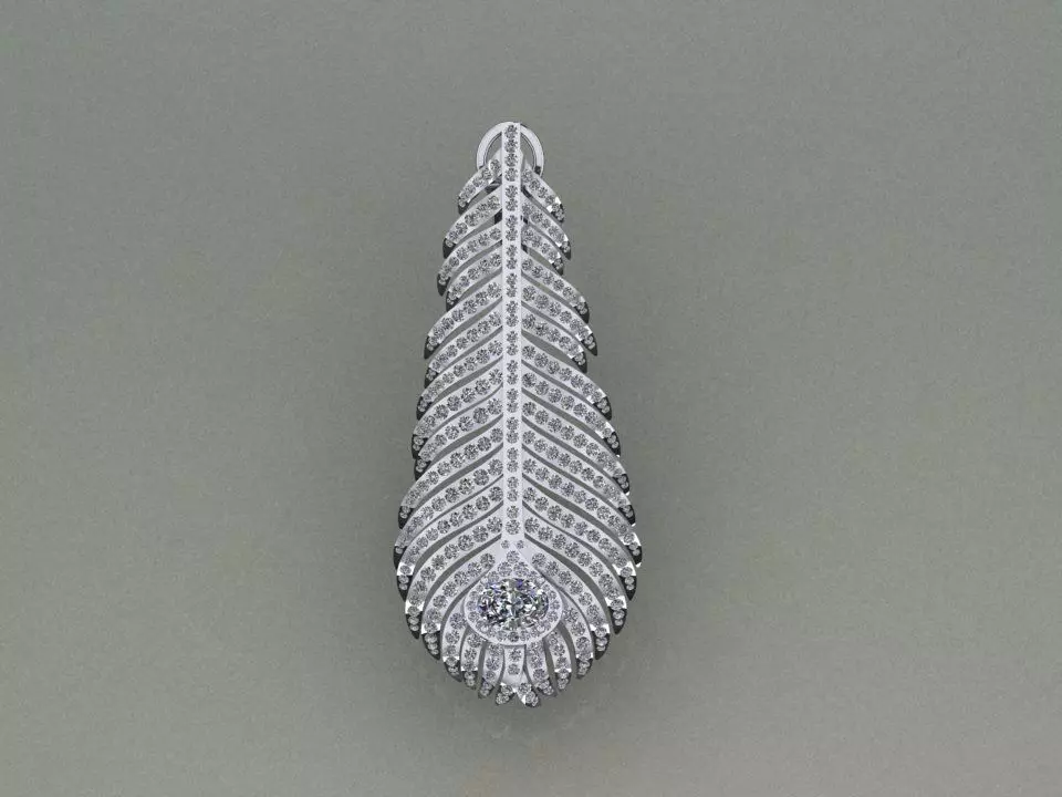 Boucheron plume de paon earrings 3D print model