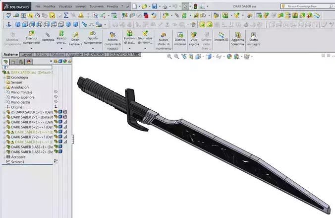 MANDO DARK SABER WITH LED LIGHTS