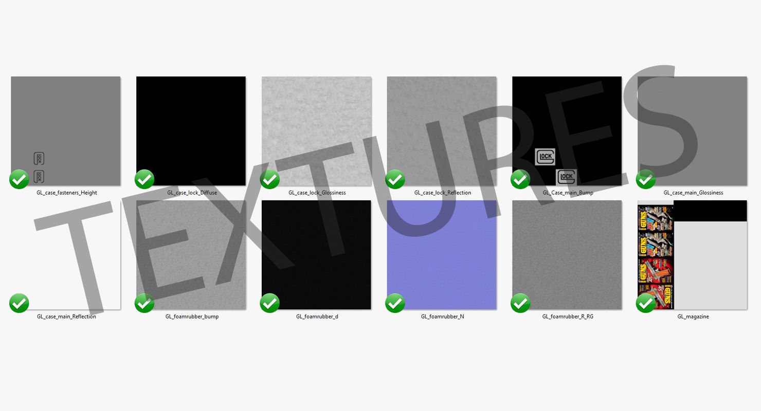 Glock Pistol Case Low-poly 3D model_24