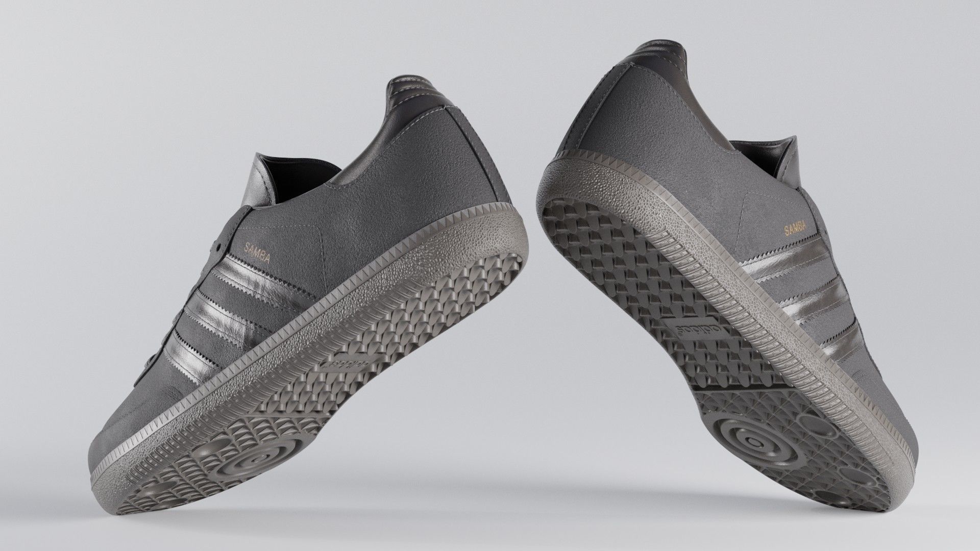 Adidas Samba OG Suede Shoe Low-poly 3D model_9