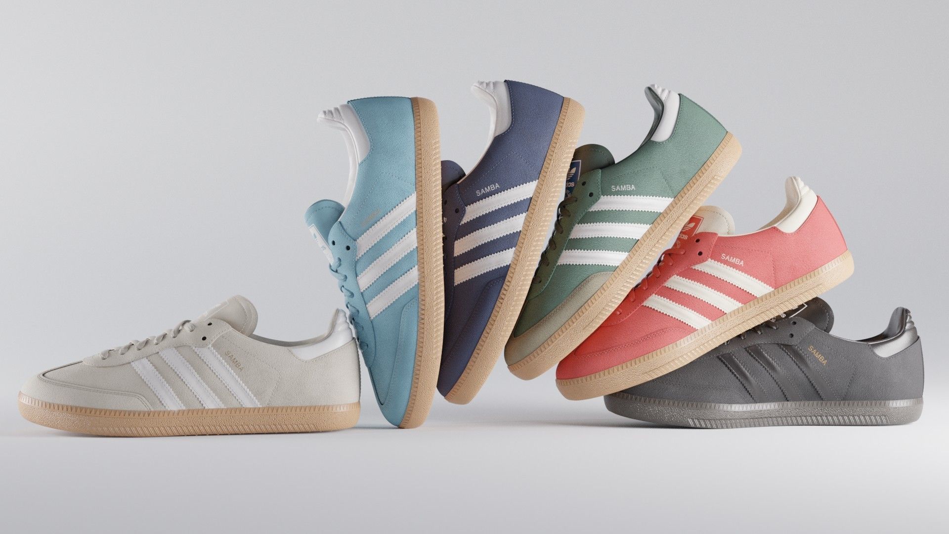 Adidas Samba OG Suede Shoe Low-poly 3D model_24