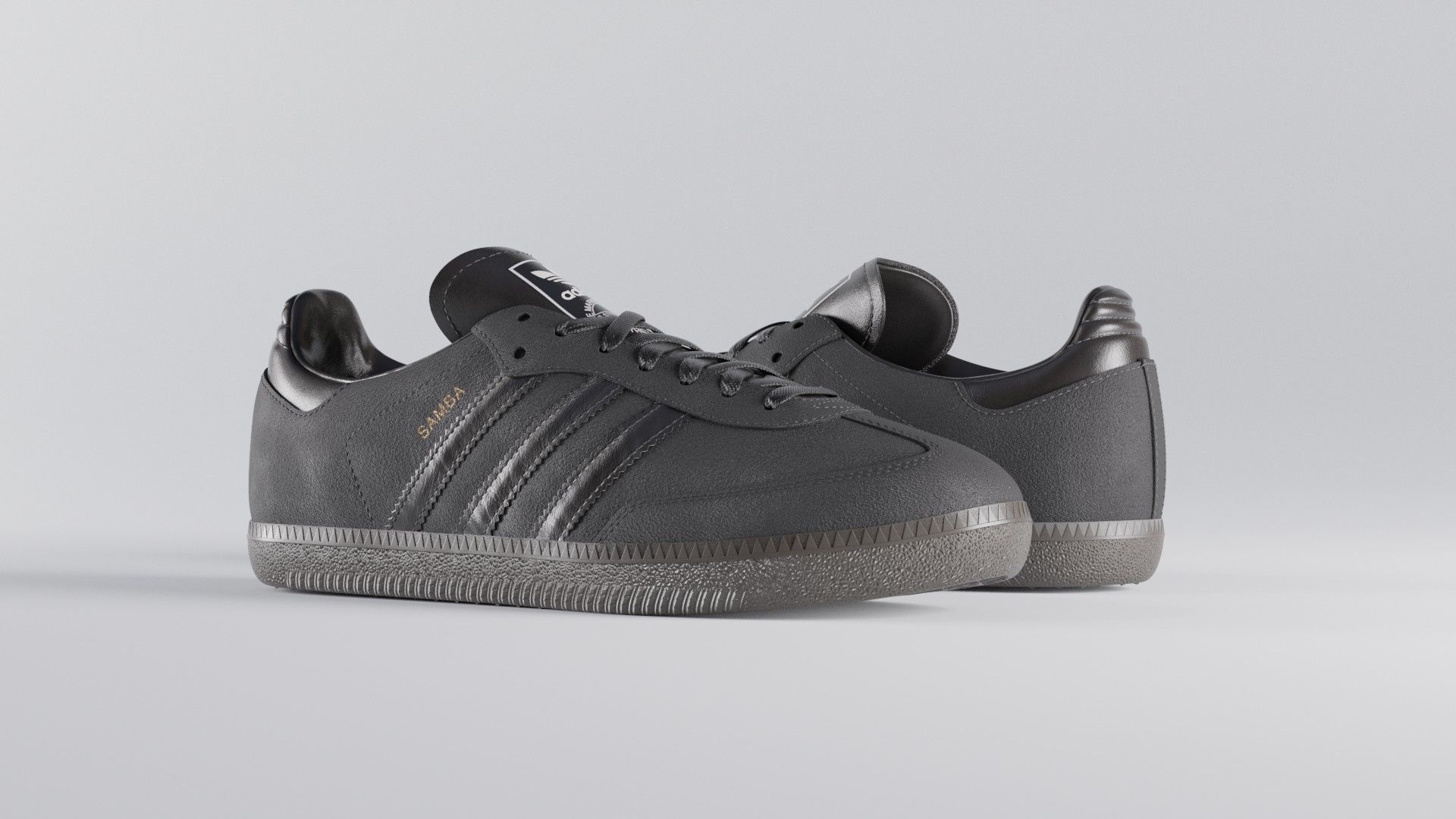Adidas Samba OG Suede Shoe Low-poly 3D model_27