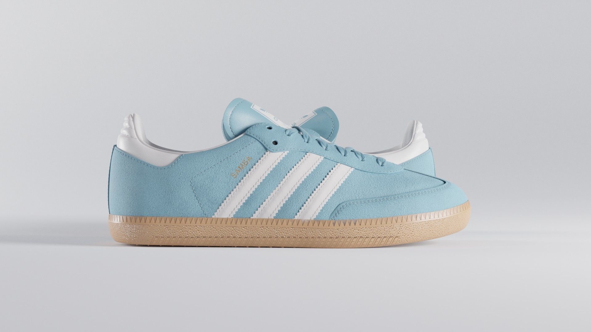 Adidas Samba OG Suede Shoe Low-poly 3D model_40