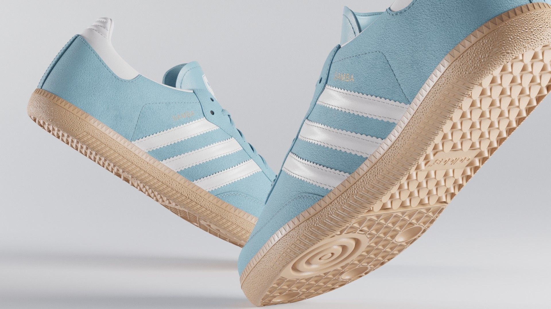 Adidas Samba OG Suede Shoe Low-poly 3D model_32
