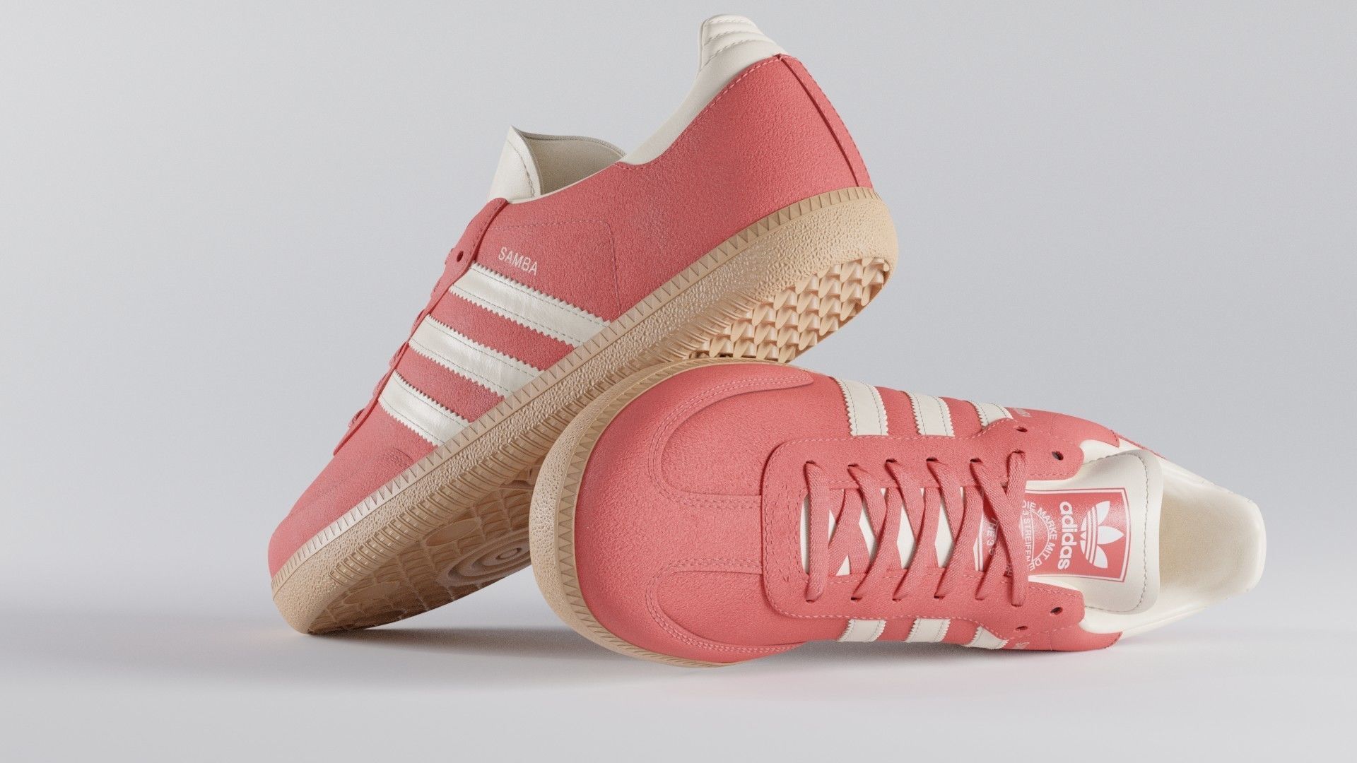 Adidas Samba OG Suede Shoe Low-poly 3D model_37