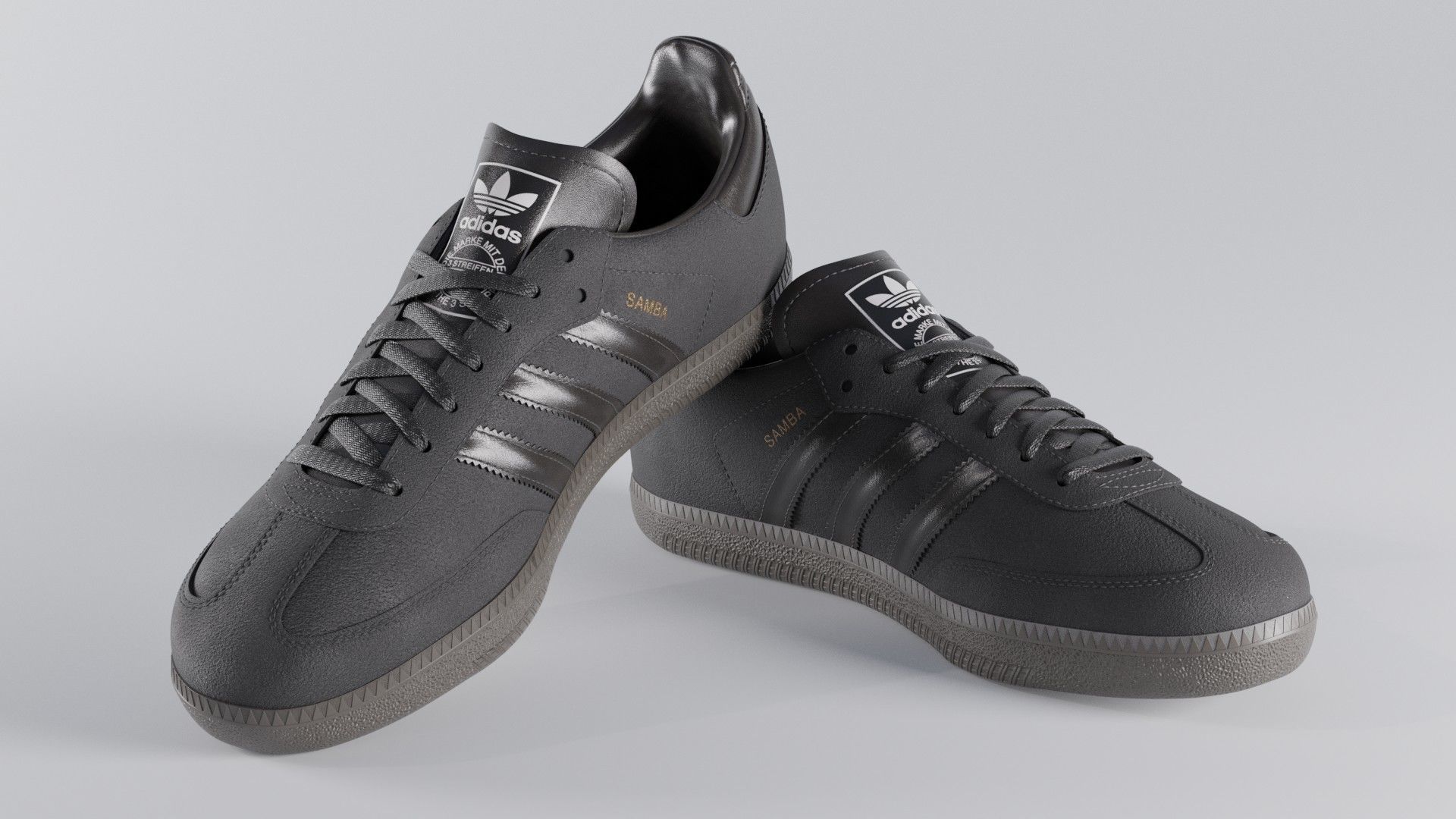 Adidas Samba OG Suede Shoe Low-poly 3D model_33