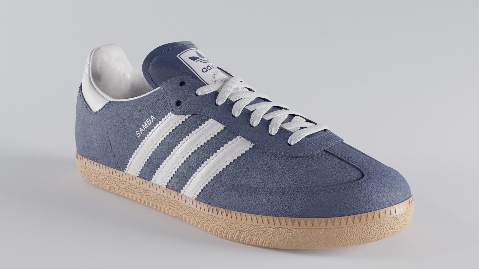 Adidas Samba OG Suede Shoe Low-poly 3D model_50