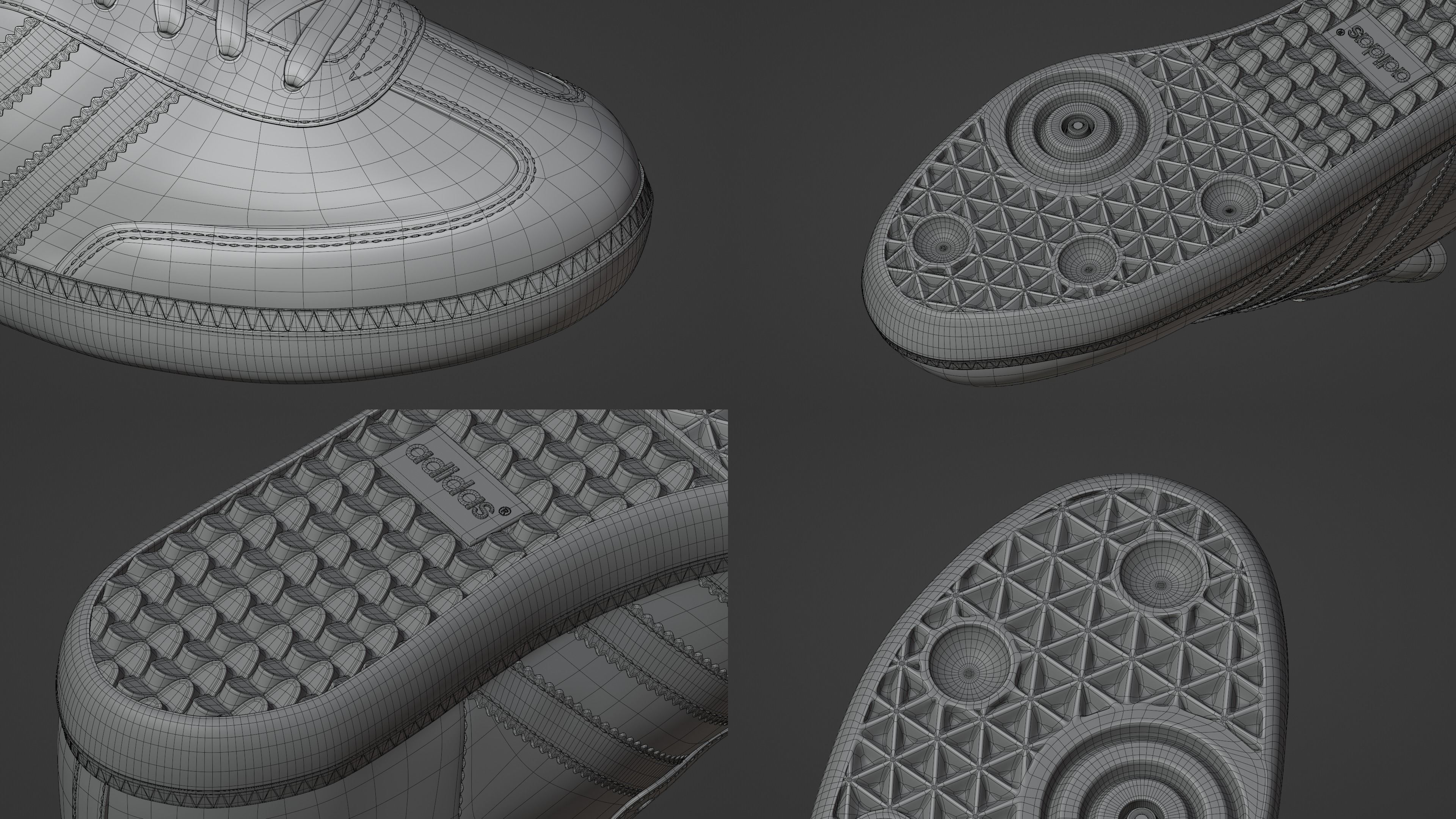 Adidas Samba OG Suede Shoe Low-poly 3D model_8