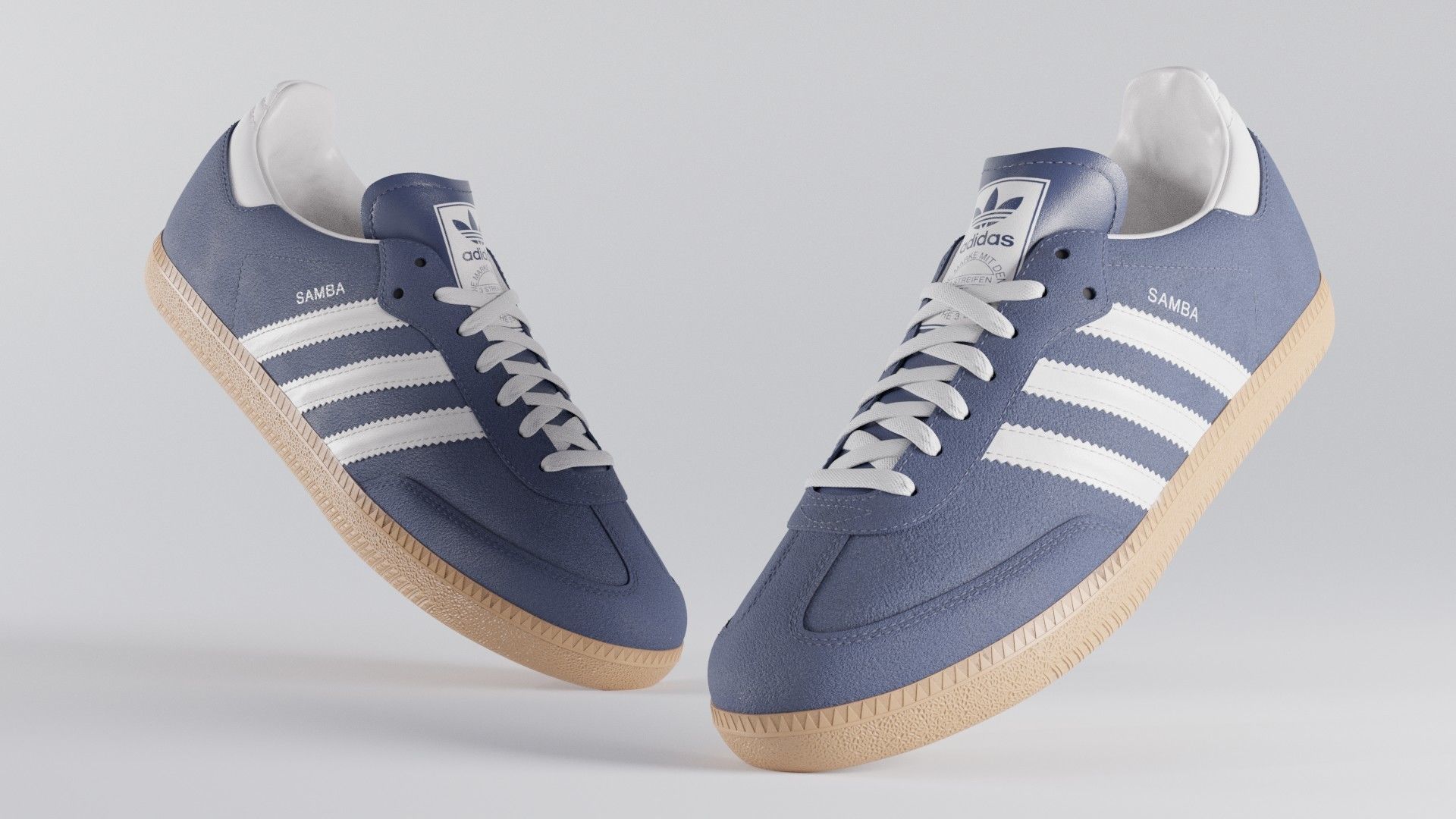 Adidas Samba OG Suede Shoe Low-poly 3D model_17