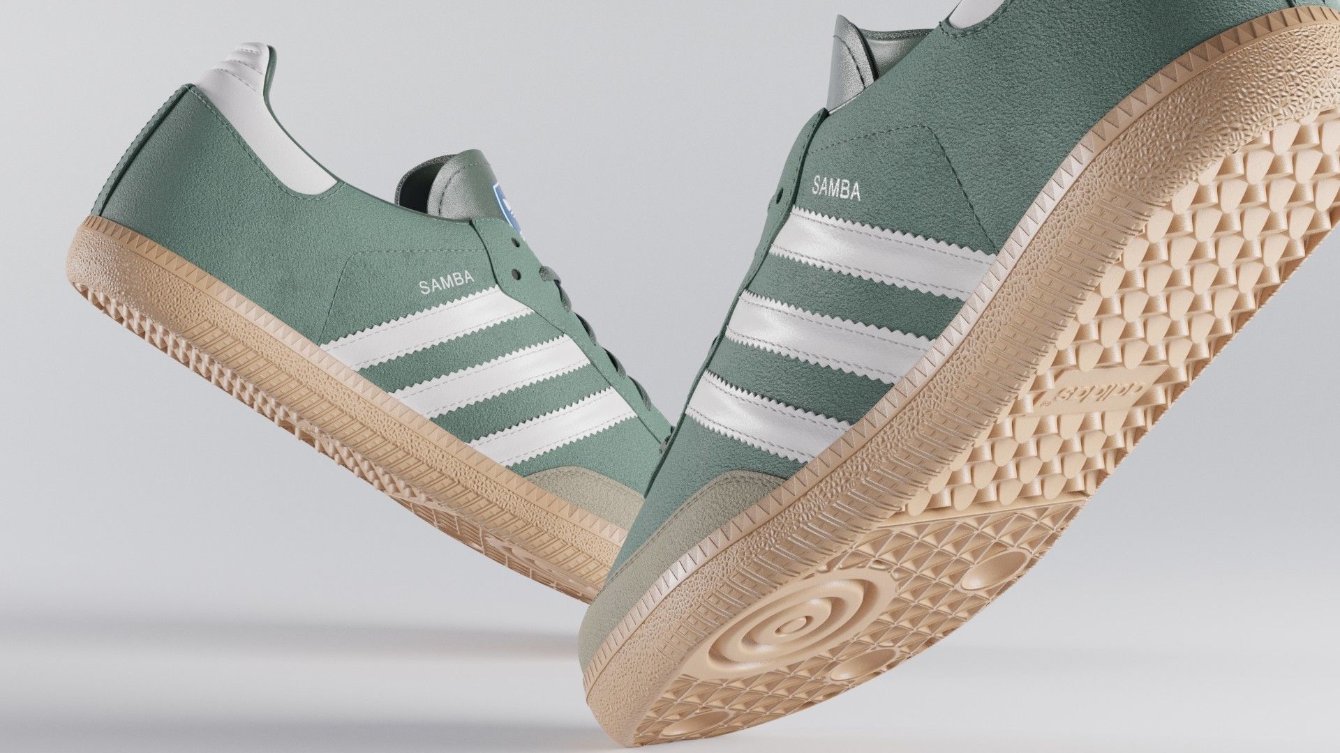 Adidas Samba OG Suede Shoe Low-poly 3D model_18
