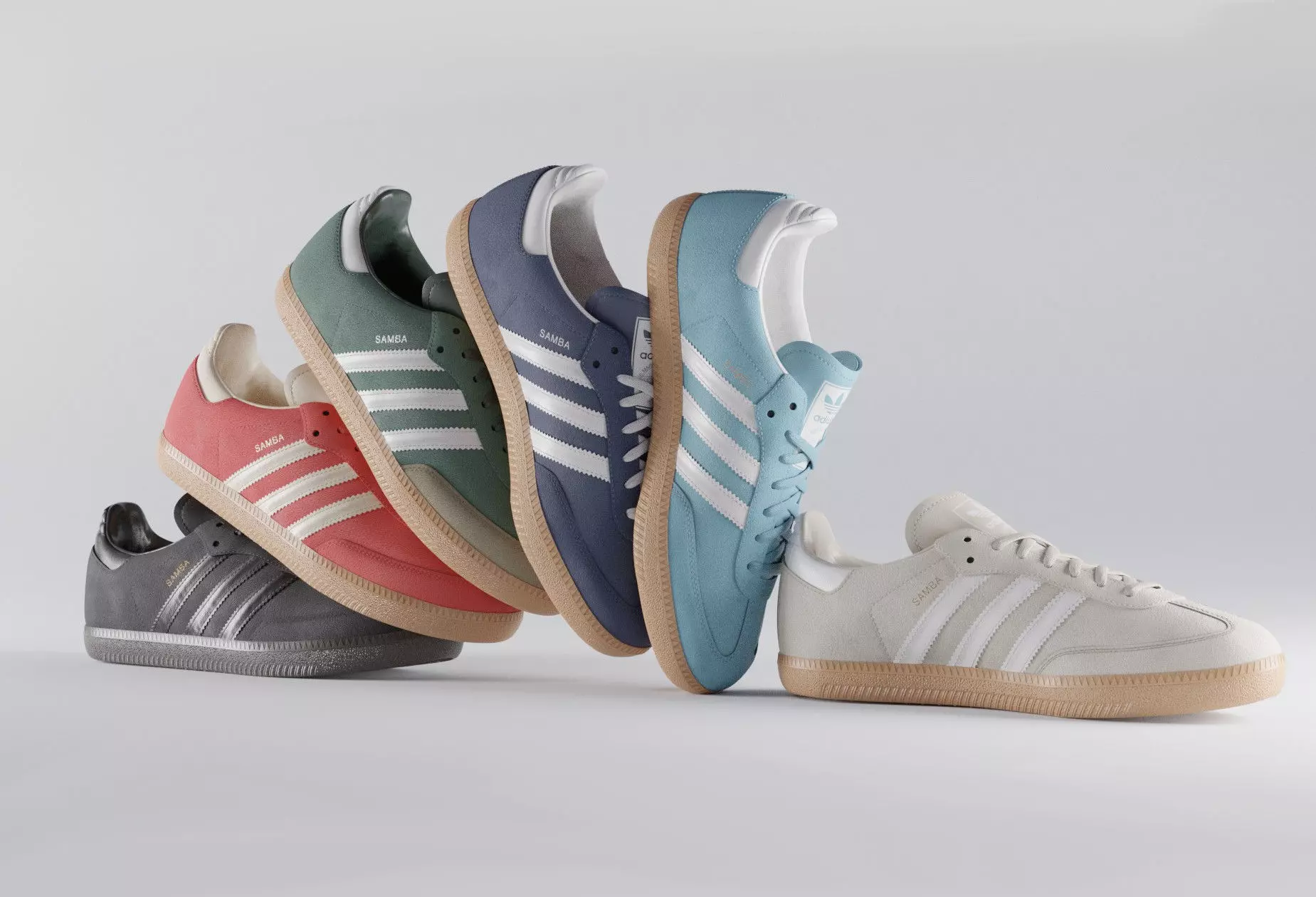 Adidas Samba OG Suede Shoe Low-poly 3D model_0