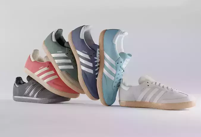 Adidas Samba OG Suede Shoe Low-poly 3D model