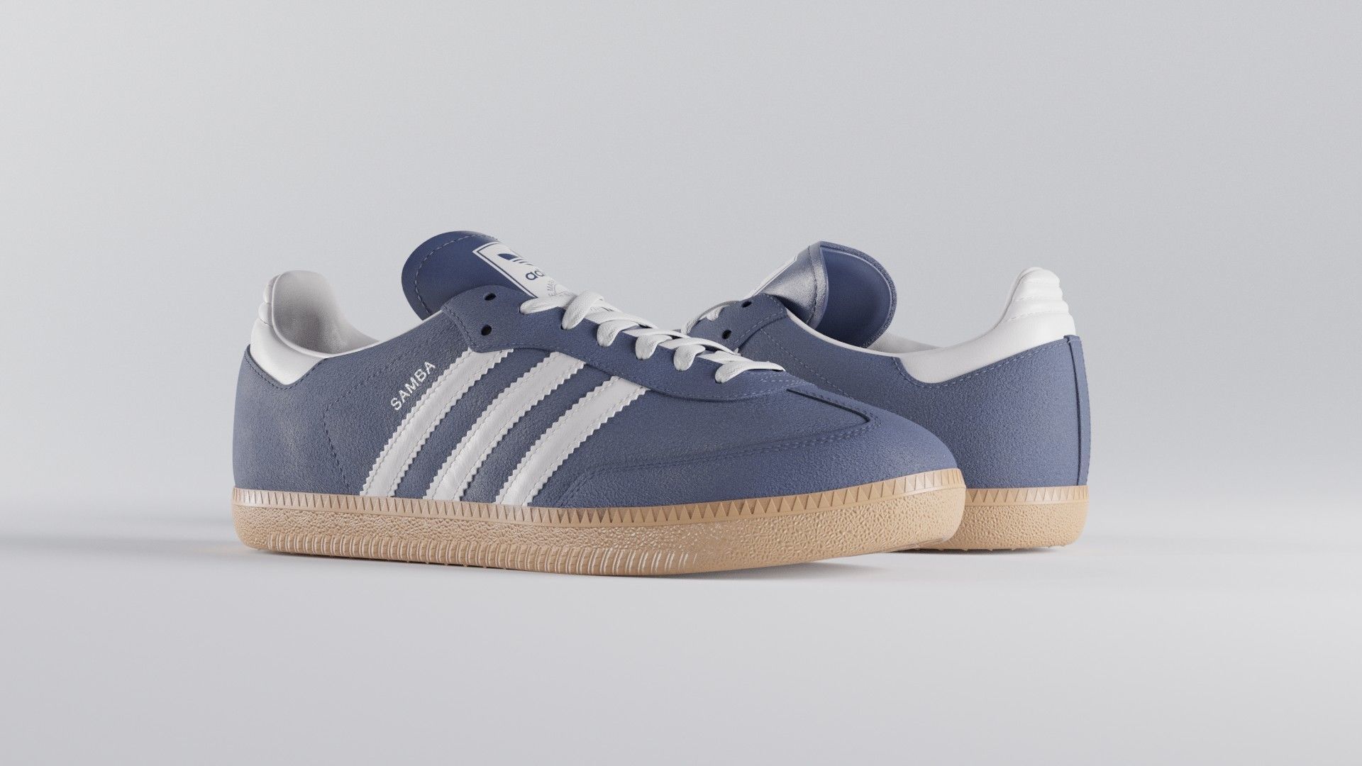 Adidas Samba OG Suede Shoe Low-poly 3D model_14