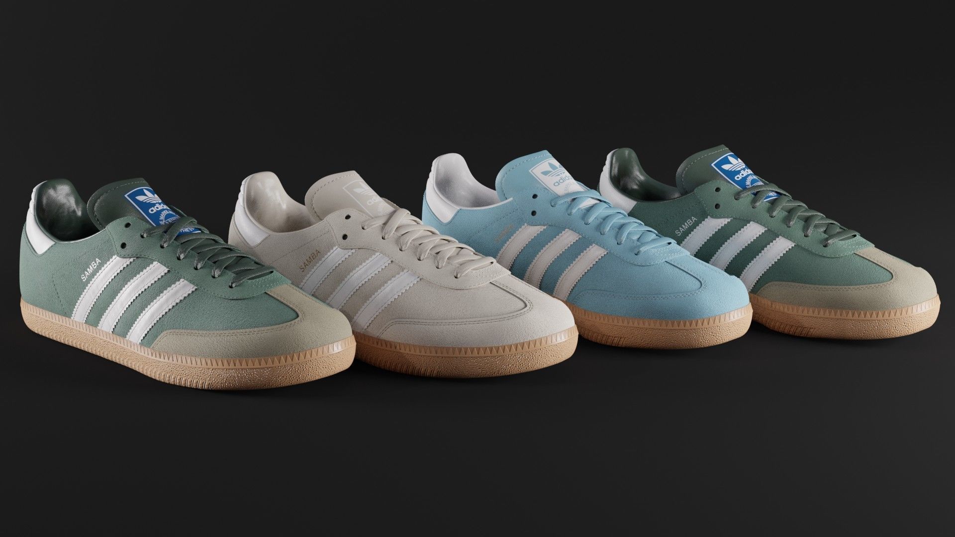 Adidas Samba OG Suede Shoe Low-poly 3D model_6