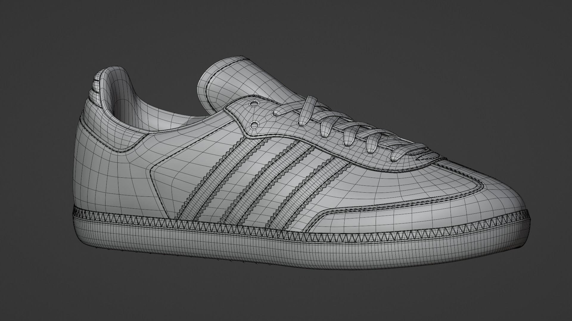 Adidas Samba OG Suede Shoe Low-poly 3D model_7