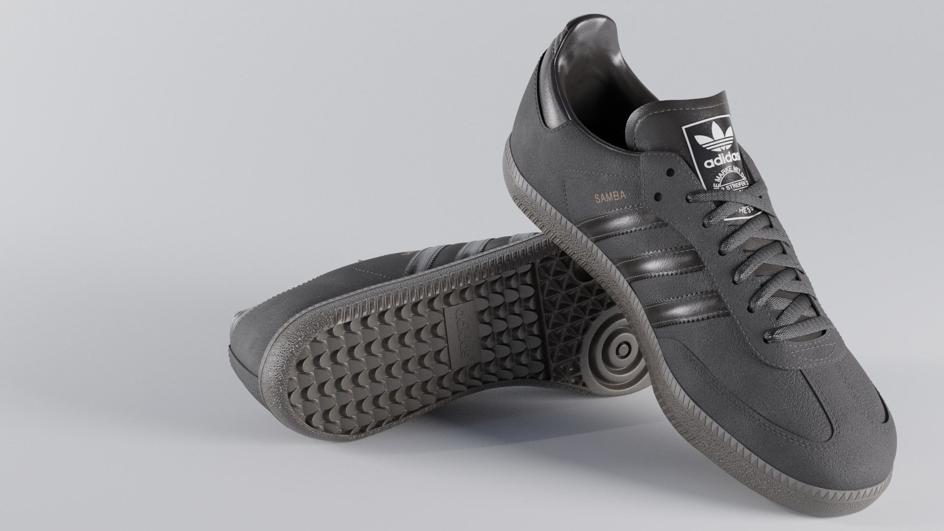Adidas Samba OG Suede Shoe Low-poly 3D model_35