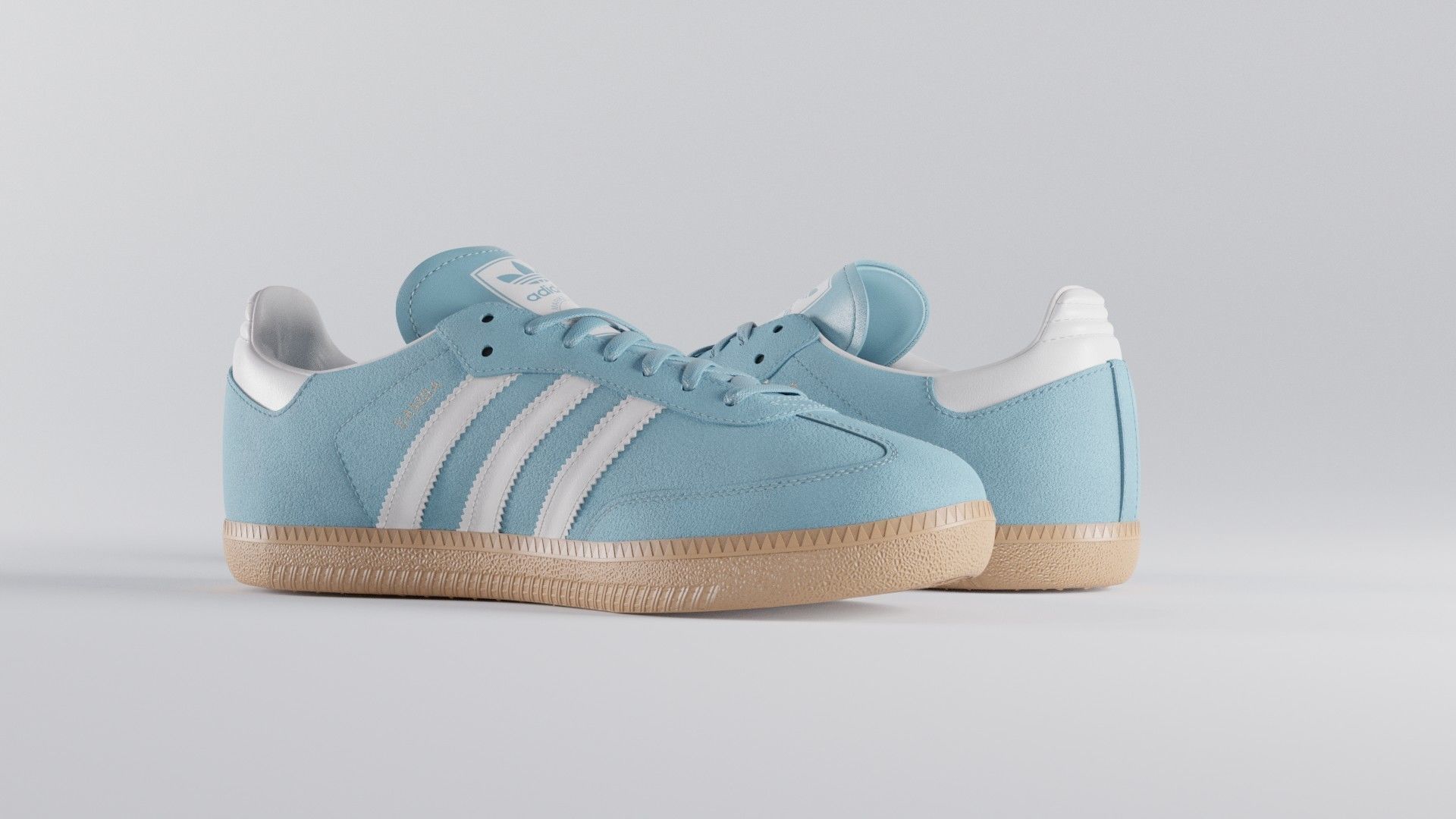 Adidas Samba OG Suede Shoe Low-poly 3D model_45