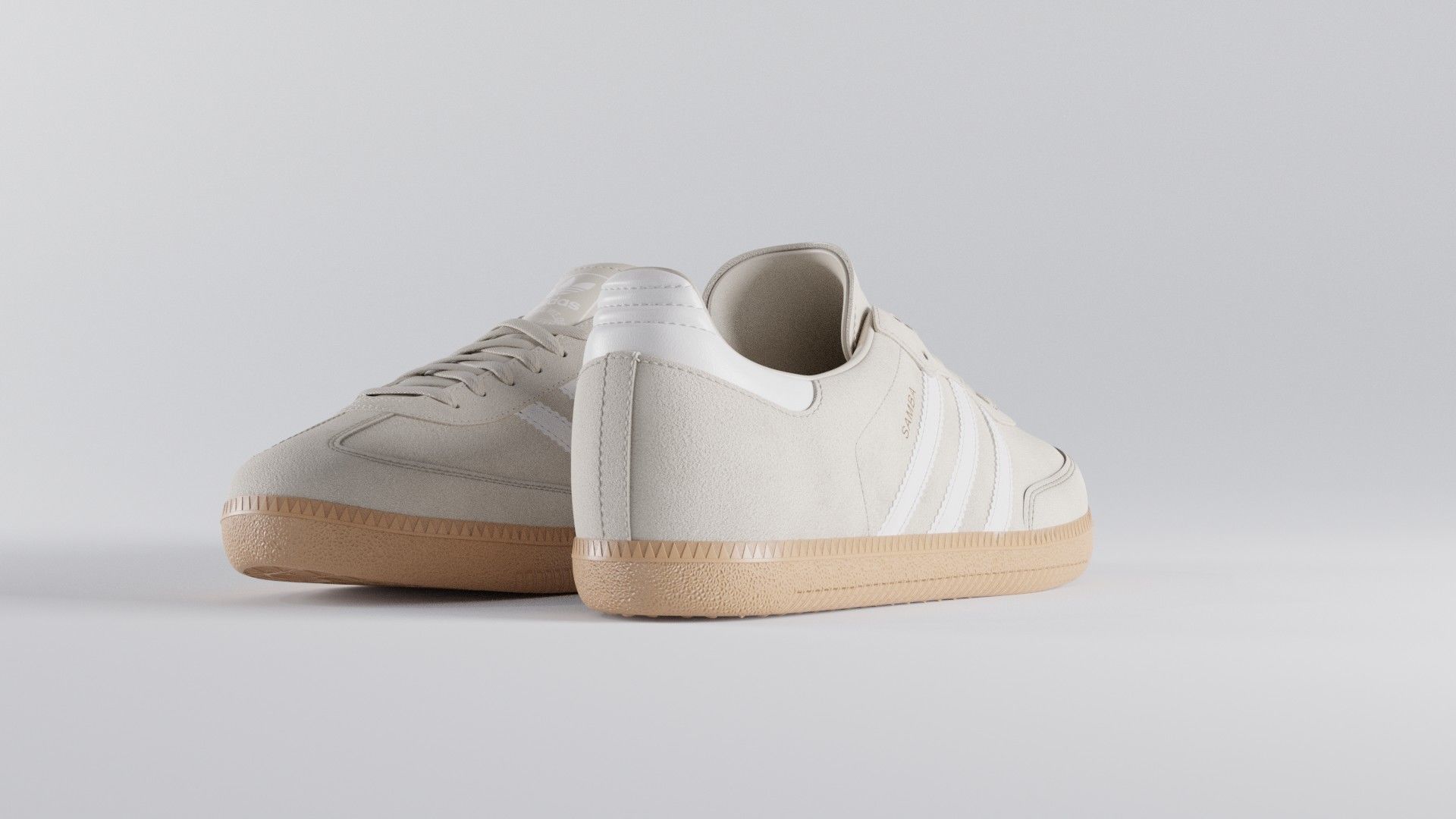 Adidas Samba OG Suede Shoe Low-poly 3D model_10