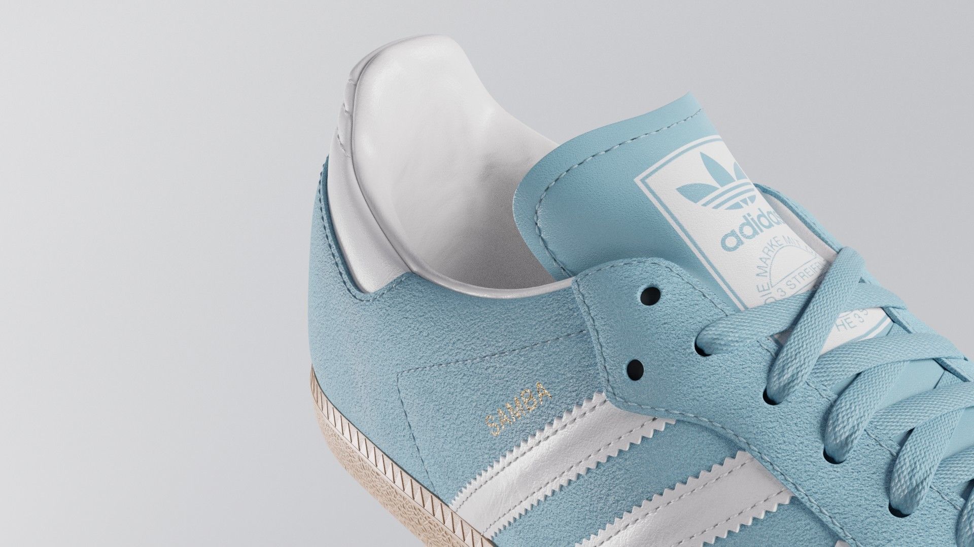 Adidas Samba OG Suede Shoe Low-poly 3D model_3