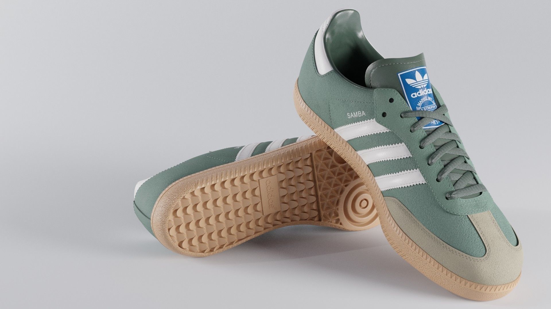 Adidas Samba OG Suede Shoe Low-poly 3D model_49