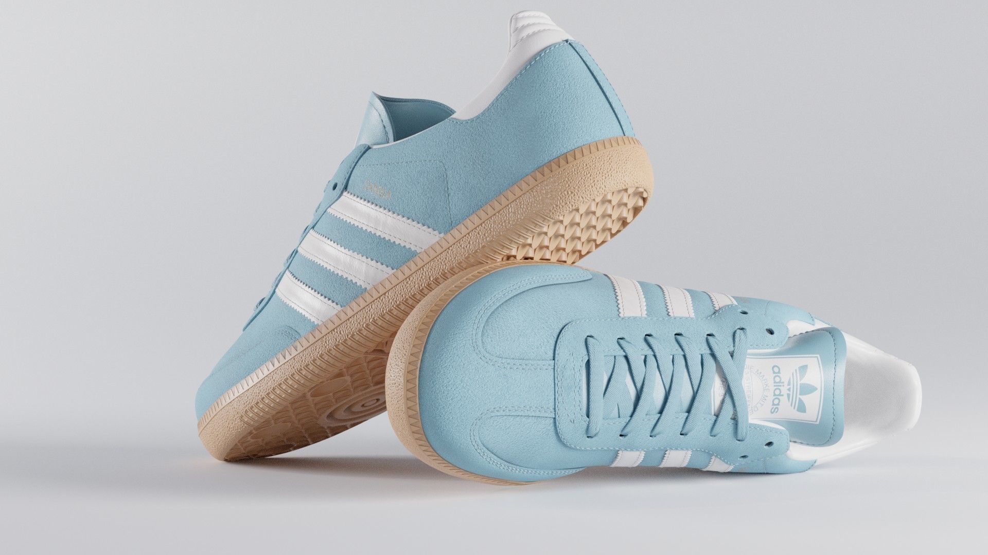 Adidas Samba OG Suede Shoe Low-poly 3D model_16