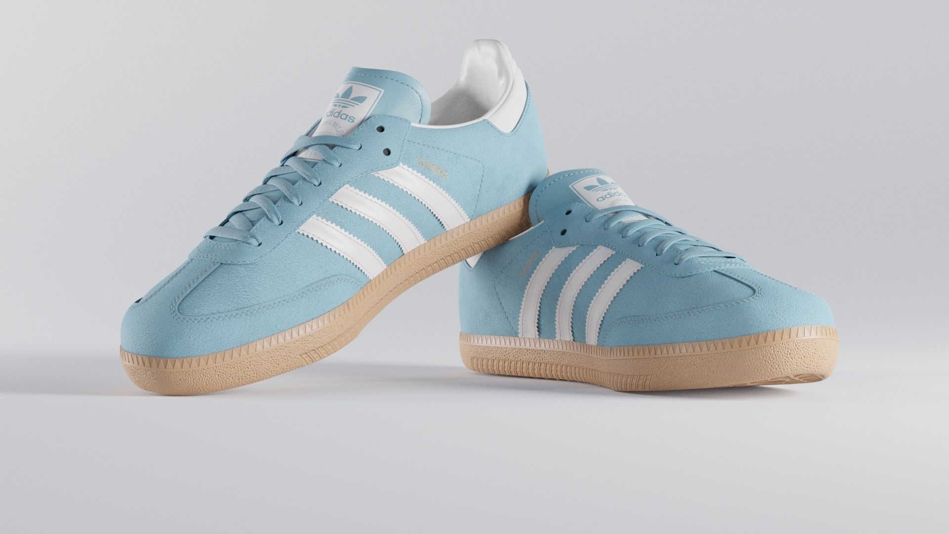 Adidas Samba OG Suede Shoe Low-poly 3D model_21