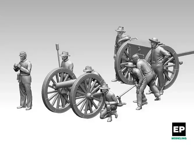 Confederate artillerymen and cannon