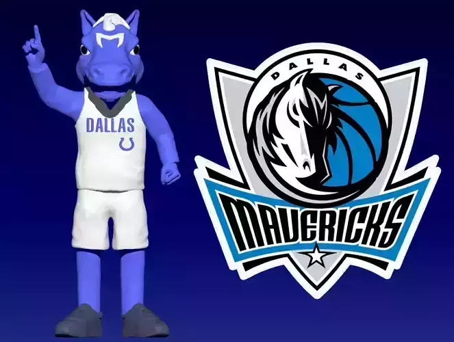 NBA - DALLAS MAVERICKS BASKETBALL MASCOT STATUE - 3D PRINT 3D print model