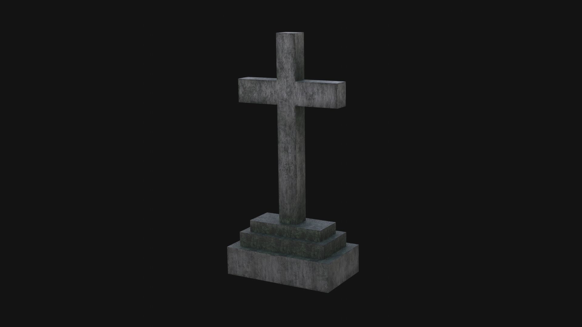 Grave Low-poly 3D model_2