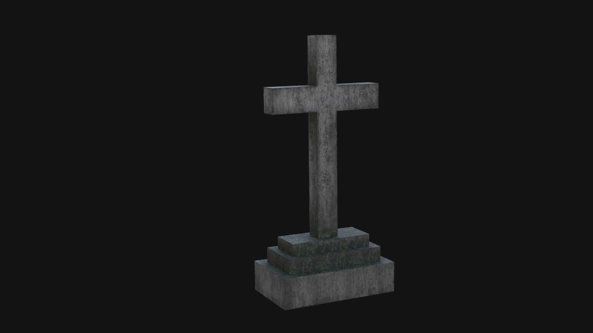 Grave Low-poly 3D model_5