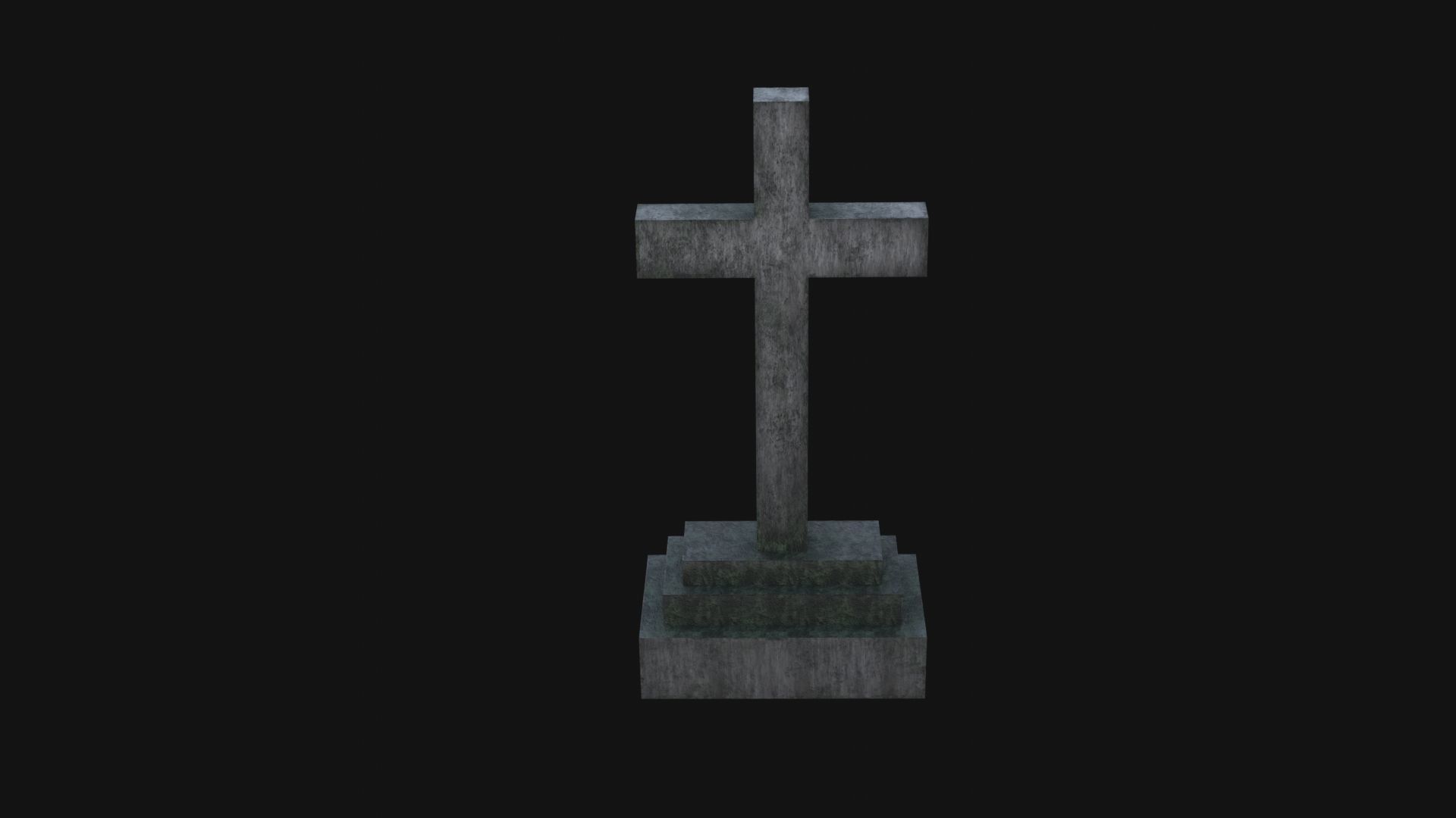 Grave Low-poly 3D model_1