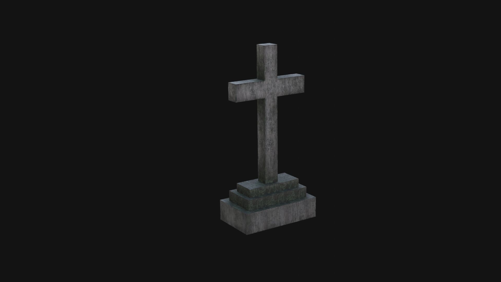 Grave Low-poly 3D model_4