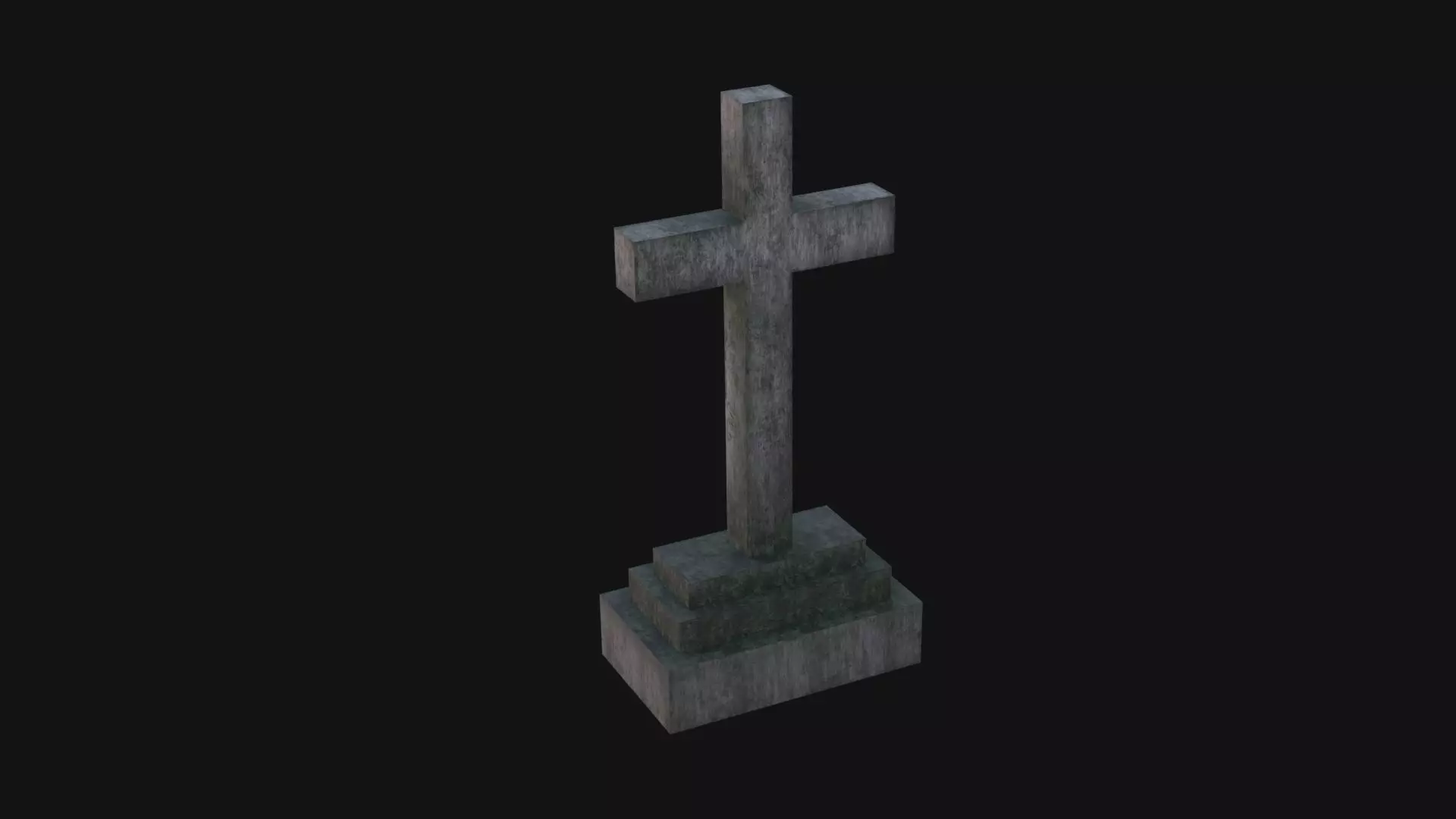 Grave Low-poly 3D model_0